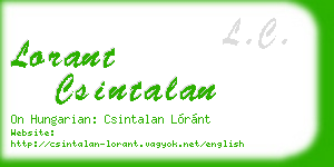 lorant csintalan business card