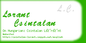 lorant csintalan business card